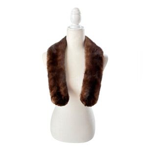 Vintage 1960s Brown Mink Fur Stole Collar Brough Furrier Glen Falls